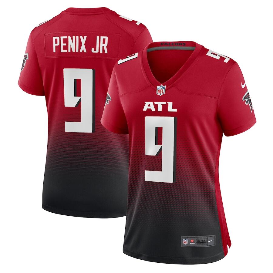 Women's Atlanta Falcons #9 Michael Penix Jr Red/Black Stitched Jersey(Run Small)