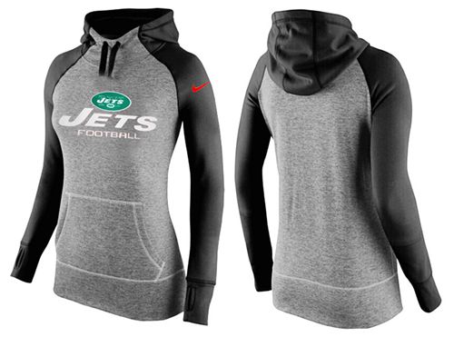 Women's Nike New York Jets Performance Hoodie Grey & Black