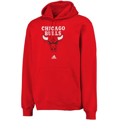 Adidas Chicago Bulls Logo Pullover Hoodie Sweatshirt Red