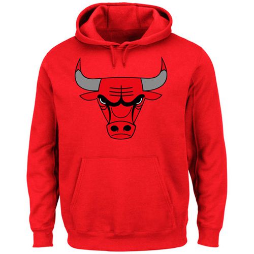 Chicago Bulls Majestic Current Logo Tech Patch Pullover Hoodie Red