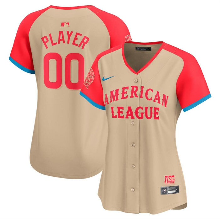 Women's American League Active Player Custom Cream 2024 All-Star Limited Stitched Baseball Jersey(Run Small)