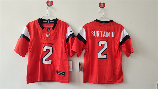 Youth Denver Broncos #2 Pat Surtain II Orange 2024 F.U.S.E Vapor Untouchable Limited Stitched Jersey Youth Denver Broncos #2 Pat Surtain II Orange 2024 F.U.S.E Vapor Untouchable Limited Stitched Jersey