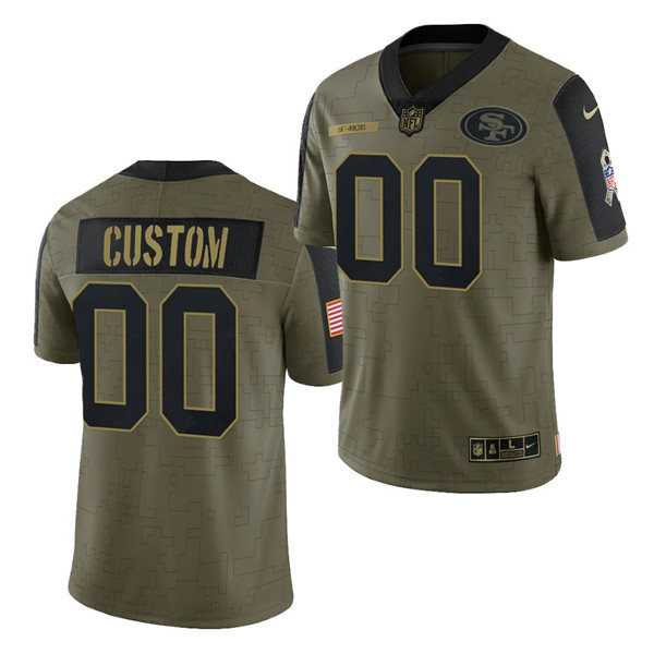Youth San Francisco 49ers ACTIVE PLAYER Custom Olive Salute To Service Limited Stitched Jersey