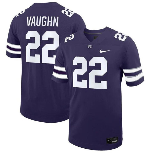 Men's Kansas State Wildcats #22 Deuce Vaughn Purple Vapor Stitched Jersey