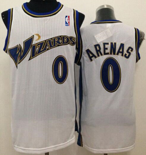 Revolution 30 Wizards #0 Gilbert Arenas With NBA Patch White Stitched NBA Jersey
