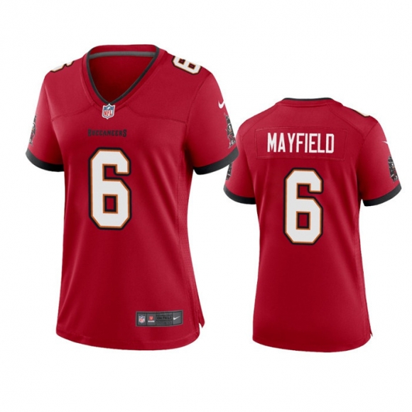 Women's Tampa Bay Buccaneers #6 Baker Mayfield Red Stitched Game Jersey(Run Small)