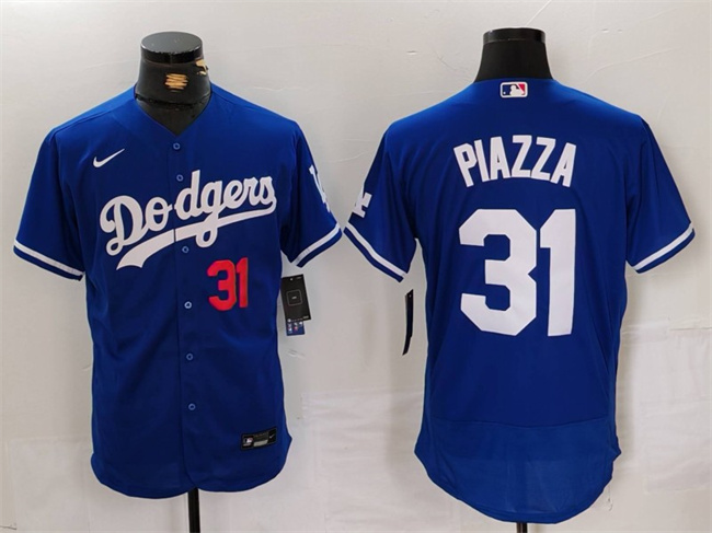 Men's Los Angeles Dodgers #31 Mike Piazza Blue Flex Base Stitched Baseball Jersey Men's Los Angeles Dodgers #31 Mike Piazza Blue Flex Base Stitched Baseball Jersey
