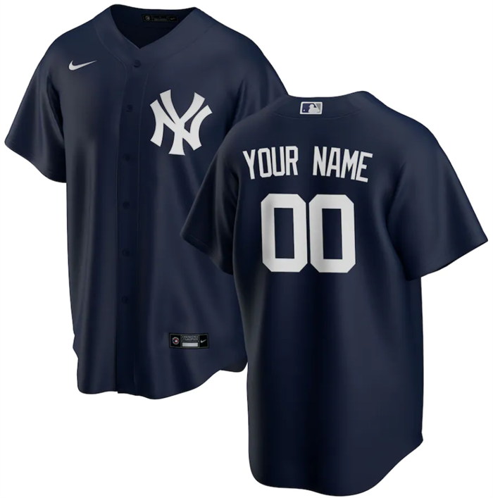 Youth New York Yankees Active Player Custom Navy Cool Base Stitched Baseball Jersey
