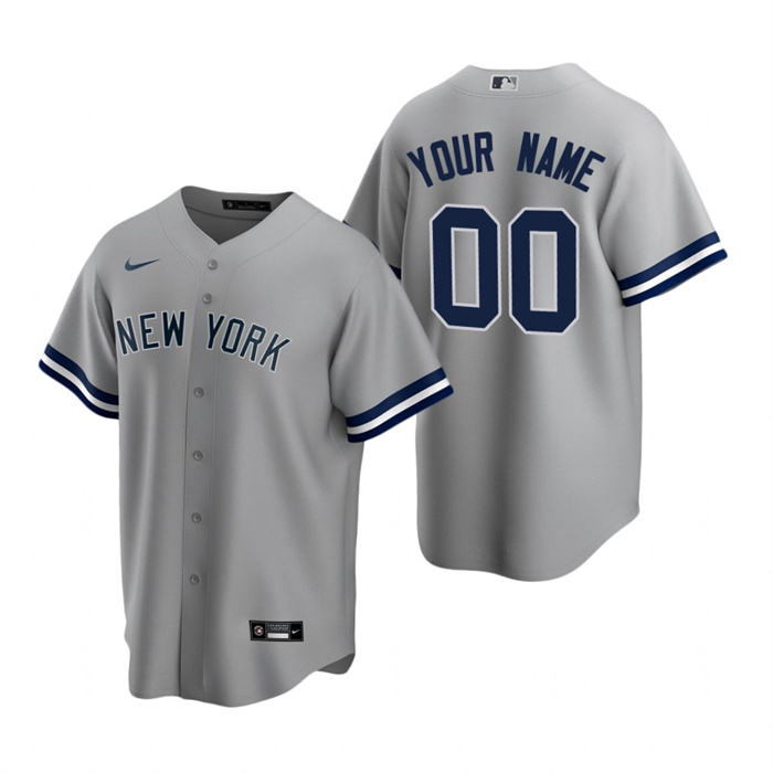 Youth New York Yankees Active Player Custom Grey Cool Base Stitched Baseball Jersey