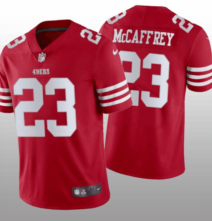 Youth NFL San Francisco 49ers #23 Christian McCaffrey Red Vapor Untouchable Limited Stitched Jersey