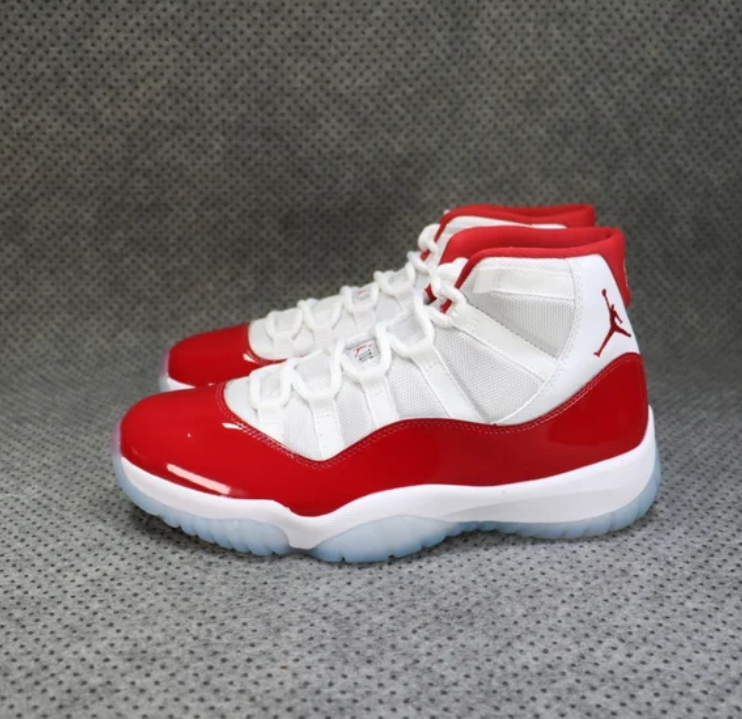Youth Running Weapon Air Jordan 11 White/Red Shoes 019