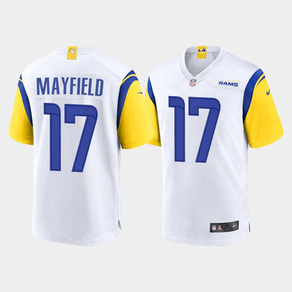 Youth Los Angeles Rams #17 Baker Mayfield White Stitched Game Jersey